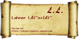 Lahner László névjegykártya